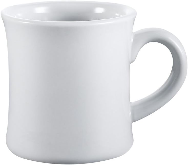 Set of 36 Ultra-White Round Porcelain Mugs