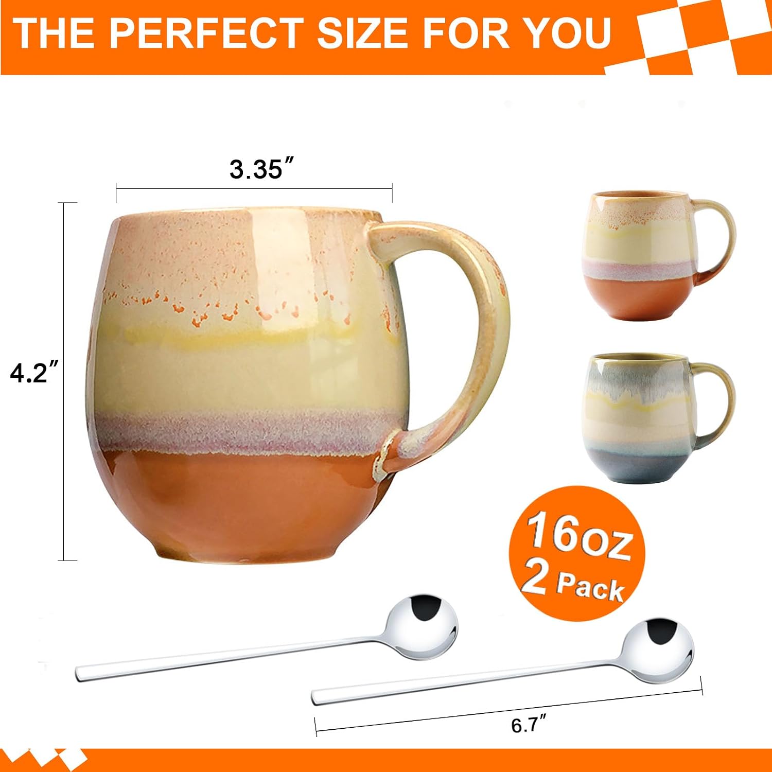 Set of 2 Ceramic Mugs - Image 2