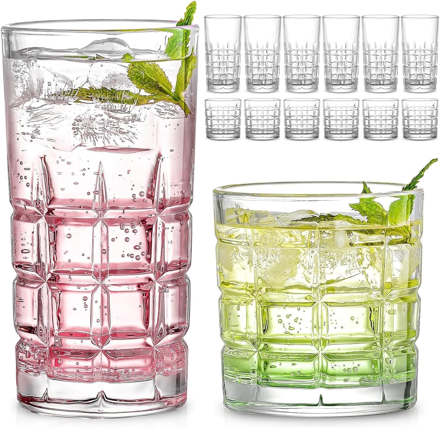 12-Piece Large-Capacity Clear Glass Set
